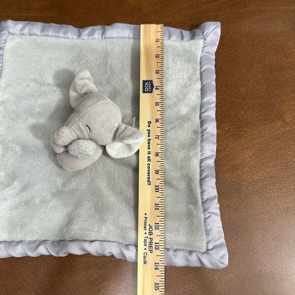 Carters Elephant Baby Lovey Security Blanket Plush Soother Gray‎ Satin Trim - Picture 6 of 6